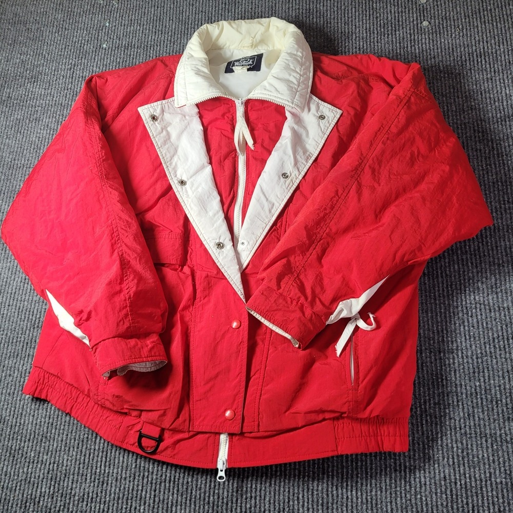 Vintage Woolrich Women's Coat Jacket XL Red Ski Cottagecore Made In USA